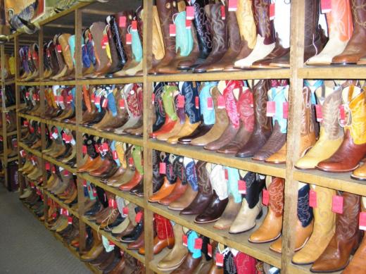 Cowboy boots in store, Fort Worth, TX
