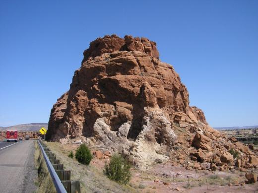 Rocky outcrop right next to the freeway, New Mexico