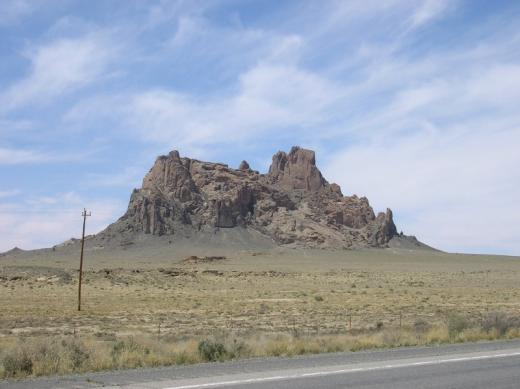 Large rocky outcrop new Shiprock, New Mexico