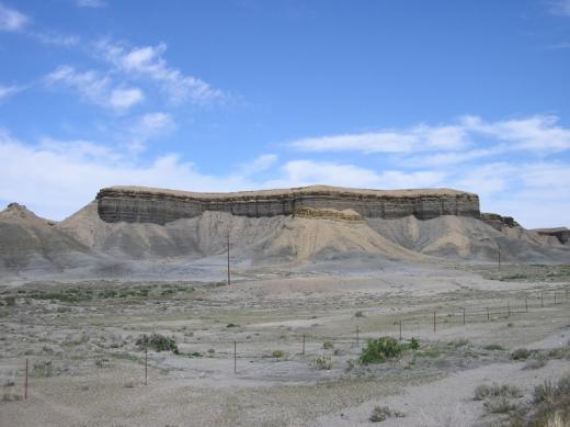 Black flat rocky outcrop, New Mexico