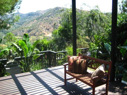 View of a Hollywood Hills valley from an open house