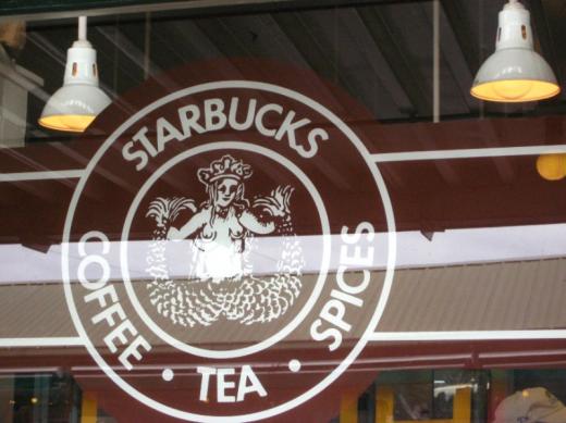 Original Starbucks logo, Seattle, WA