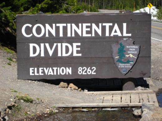 Continental divide, YNP