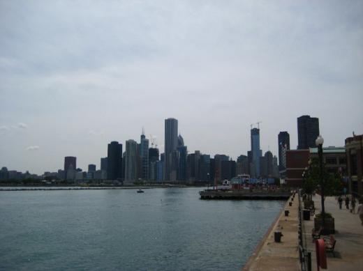 Chicago skyline from Lake Michigan, IL