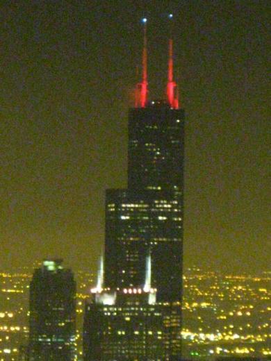 Sears Tower at night, Chicago, IL