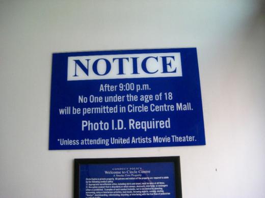 Mall rule, Indianapolis, IN