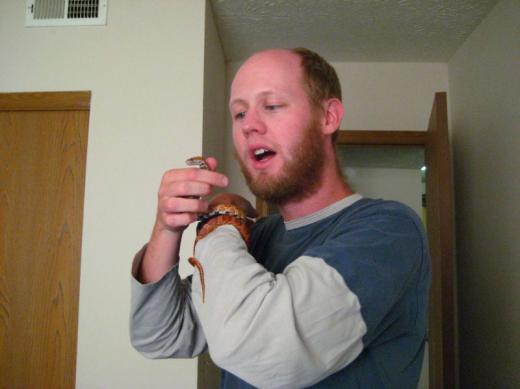 Dan and a snake, Columbus, OH