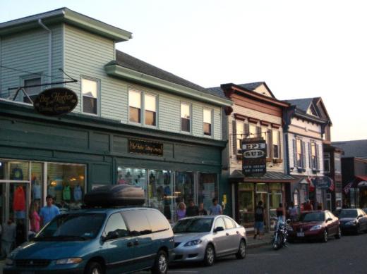 Shops on main road, Bar Harbor, ME