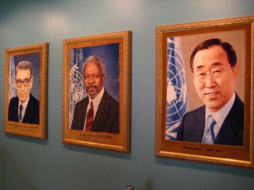 Butros-Ghali, Annan, Moon; United Nations (NYC)
