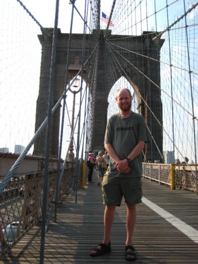 Dan on Brooklyn Bridge, NYC