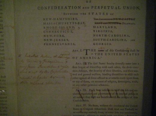 Articles of Confederation, Philadephia, PA