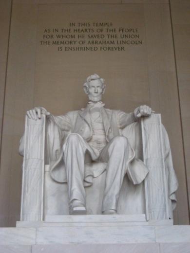 Lincoln in his memorial, Washington DC