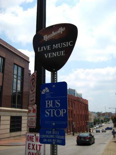 Music lovers' bus stop, Nashville, TN