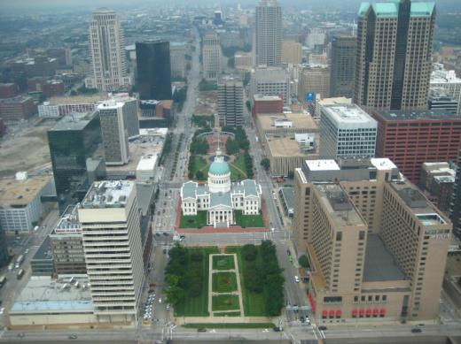 St Louis, MS, from the Arch